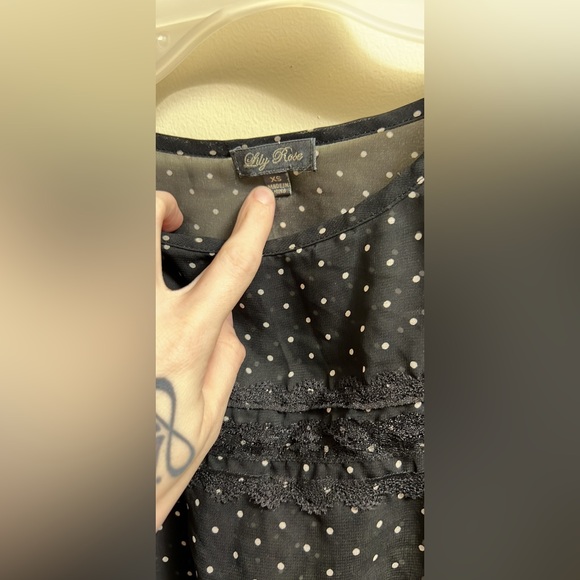 Lily Rose Sheer Polka-Dot Top🔥 - Picture 4 of 6